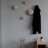 Solid,Wooden,Round,Mounted,Hanger,Clothes