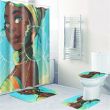 Optionals,African,Bathroom,Shower,Curtain,Pedestal,Toilet,Cover