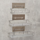 Stainless,Steel,Bathroom,Shelf,Suction,Holder,Corner,Storage,Organizer