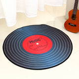 Music,Vinyl,Record,Printed,Round,Carpet,Carpets,Living,Chair,Floor