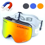 BOLLFO,Magnetic,Goggles,UV400,Double,Mountaineering,Glasses,Women,Snowmobile,Spectacles