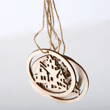 Loskii,JM01514,European,Hollow,Christmas,Snowflakes,Wooden,Pendants,Ornaments,Halloween,Ornament,Party,Decorations