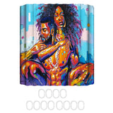 Graffiti,Couple,Bathroom,Waterproof,Shower,Curtain,Toilet,Cover