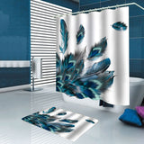 Peacock,Feathers,Waterproof,Bathroom,Shower,Curtain,Toilet,Cover,Floor,Bathroom,Hooks