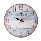 Retro,Round,Wooden,Clock,Office,Decor,Farmhouse,Plank,Clocks