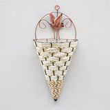 Rattan,Hanging,Planter,Plant,Basket,Garden,Flower,Mounted,Holder