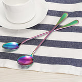 Stainless,Steel,Colorful,Rainbow,Handle,Spoon,Coffee,Cream,Spoon,Tableware,Craft