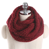 Women,Solid,Knitted,Collar,Scarves,Scarves,Warmer,Circle,Scarf,Windproof