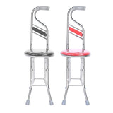 Multipurpose,Ergonomic,Design,Folding,Walking,Stick,Stool,Stainless,Steel,Walking,Chair,Elderly