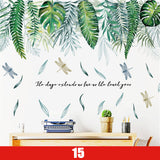 Tropical,Leaves,Plant,Flower,Sticker,Decor,Office,Decal,Mural