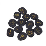 13pcs,Black,Jasper,Runes,Gemstone,Power,Stones,Symbols,Healing,Crystals