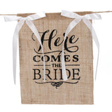 Comes,Bride,Wedding,Banner,Party,Burlap,Bunting,Garland,Photo,Booth,Decorations