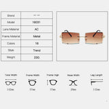 Women,Frameless,Color,Gradient,Square,Shape,Fashion,Casual,Protection,Sunglasses