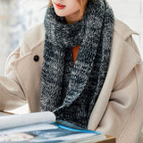 Woman,Vintage,Winter,Thicken,Knitted,Scarf,Gradient