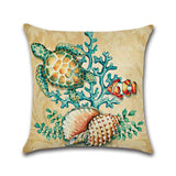 Cartoon,Ocean,Creature,Turtle,Pillow,Cotton,Linen,Square,House,Decor,Cushion,Cover