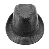 Leather,Crocodile,Pattern,Outdoor,Brimmed,Fedora