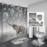 Printing,Bubbles,Elephant,Waterproof,Bathroom,Shower,Curtain,Toilet,Cover,Floor