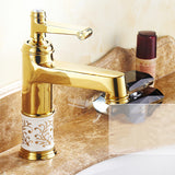 European,Classic,Golden,Bathroom,Basin,Faucet,Water,Mixer,Single,Handle,Copper,Mount