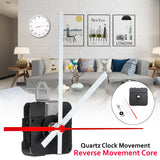 White,Backward,Reverse,Running,Silent,Quartz,Clock,Movement