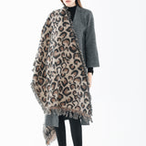 220*56,Women,Winter,Vintage,Acrylic,Leopard,Scarf,Tassel,Shawl