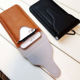 Double,Pockets,Portable,Leather,Waist,Universal,Mobile,Phone,Cover,Outdoor,Cover,Storage,Punch"