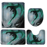 Flying,Dragon,Waterproof,Bathroom,Shower,Curtain,Toilet,Cover,Hooks