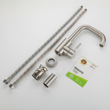 Stainless,Steel,Bathroom,Basin,Faucet,Rotate,Single,Handle,Single,Mixer,Hoses