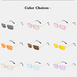 Women,Retro,Framelss,Small,Square,Fashion,Personality,Protection,Sunglasses