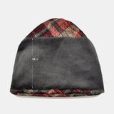 Men's,Winter,Headgear,Fashion,Plaid,Protection,Windproof,Skullcap,Beanie