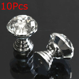 10Pcs,Round,Crystal,Glass,Cabinet,Knobs,Drawer,Furniture,Handle