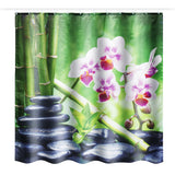 180x180CM,Bamboo,Pebble,Orchid,Toilet,Bathroom,Shower,Curtain,Hooks