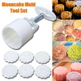 Round,Mooncake,Pastry,Cookies,Press,Mould,Festival,Decor,Flower,Pattern,Stamps