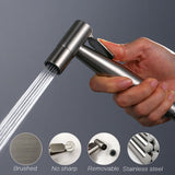 Stainless,Steel,Spray,Shower,Flushing,Portable,Bidet,Faucet,Toilet,Silver