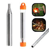 Stainless,Steel,Bellows,Telescopic,Collapsible,Blower,Campfire,Camping,Picnic