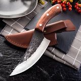 KCASA,Forged,Boning,Kitchen,Knife,Stainless,Steel,Cleaver,Chopper,Butcher,Outdoor,Survival,Camping,Hunting,Knife,Leather,Sheath,Cover