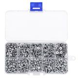 Suleve,M3SH9,700Pcs,Stainless,Steel,Machine,Screw,Socket,Flat&Button,Assortmen