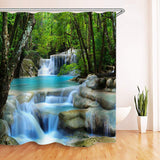 Waterfall,Nature,Scenery,Shower,Curtain,Water,Resistant,Bathroom,Shield