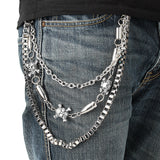 Metal,Skull,Chain,Wallet,Chain,Pocket,Chain,Wallet,Jeans,Pants