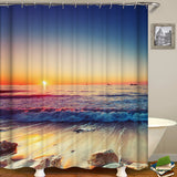 Waterproof,Shower,Curtain,Three,Bathroom,Decor,Ocean,Sunset