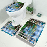 Natural,Landscape,Painting,Waterproof,Bathroom,Shower,Curtain,Toilet,Cover