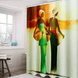 Bathroom,Shower,Curtain,African,Woman,Shower,Curtain,Black,Bathroom,Waterproof,Polyester,Fabric,Bathtub,Decor,Hooks