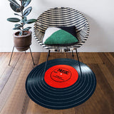 Music,Vinyl,Record,Printed,Round,Carpet,Carpets,Living,Chair,Floor