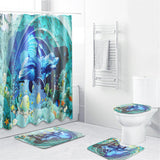 Dolphin,Waterproof,Bathroom,Shower,Curtain,Toilet,Cover,Floor