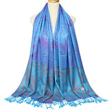 Women,Jacquard,Cotton,Scarf,Retro,Flower,Tassel,Scarves,Shawl