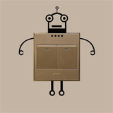 Black,Robot,Switch,Sticker,Living,Bedroom,Poster,Decor