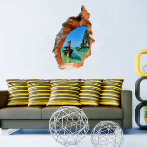 Seascape,Decals,Removable,Attractive,Scenery,Stickers,Decor